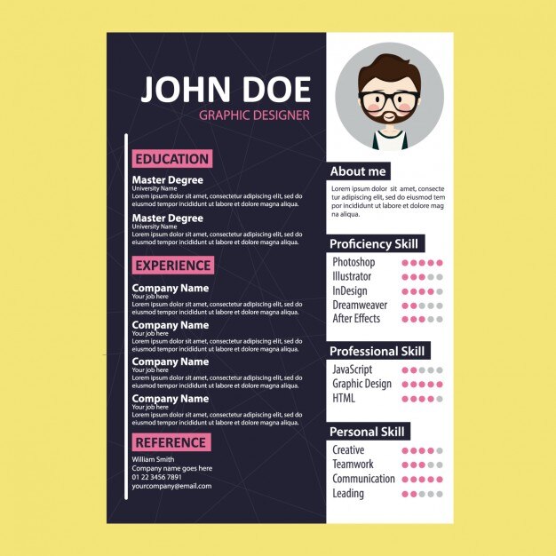 Plantilla a color de curriculum vitae