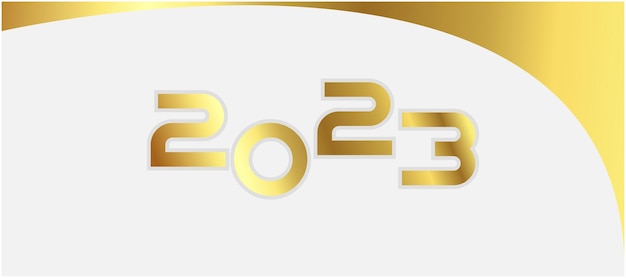 Vector gratuito plantilla de color dorado de banner de diseño gráfico 2023