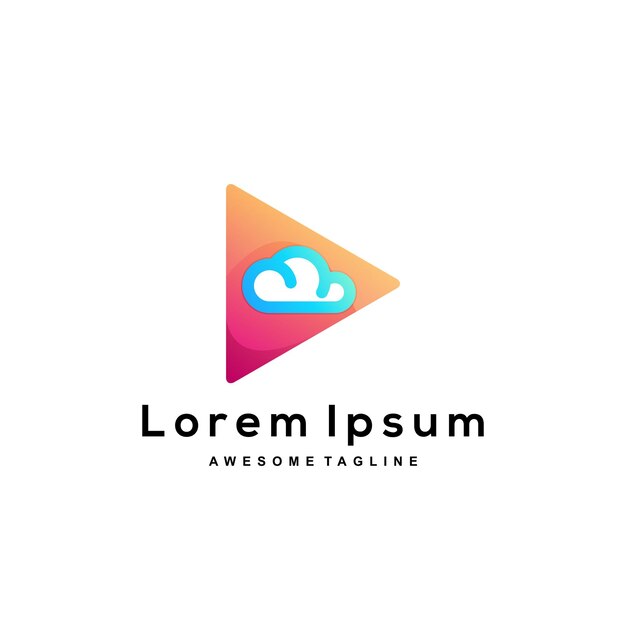 Plantilla de color del logotipo de Play Cloud