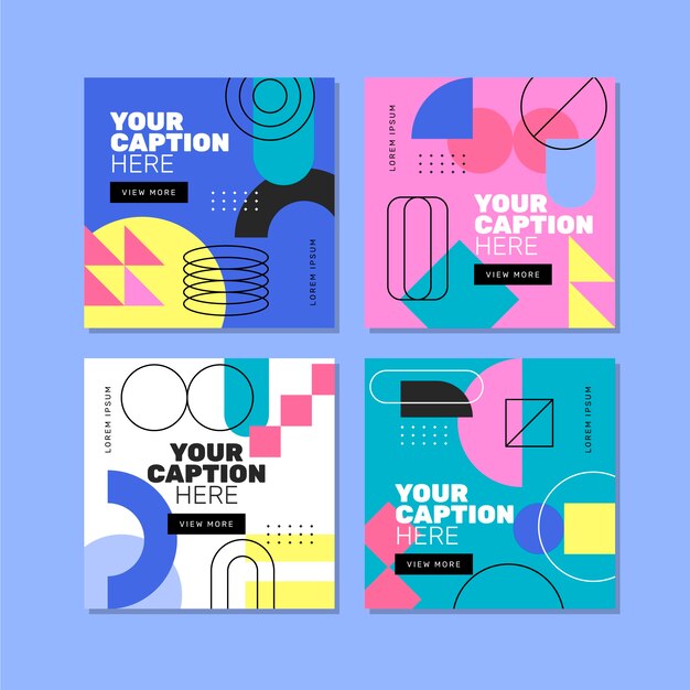Plantilla colorida abstracta de publicación de instagram