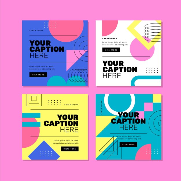 Plantilla colorida abstracta de publicación de instagram