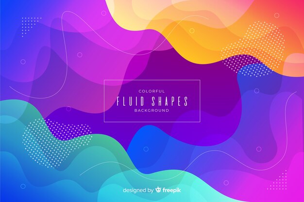 Plantilla colorida de formas fluidas