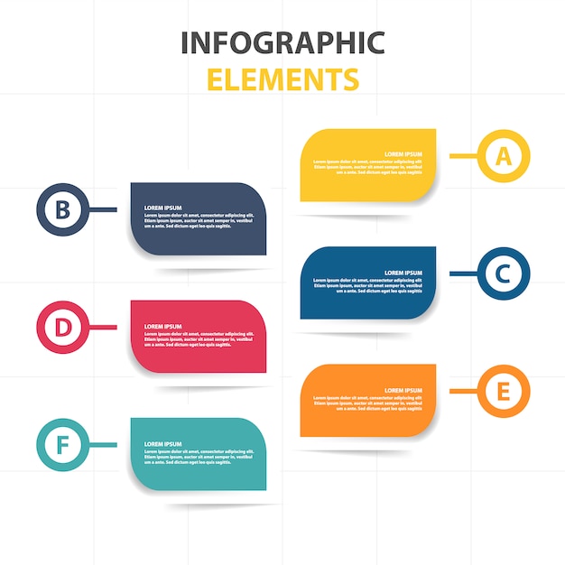Plantilla colorida infográfica con pasos