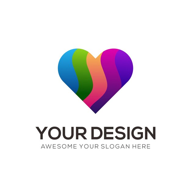 Plantilla colorida del logotipo del amor del diseño del vector