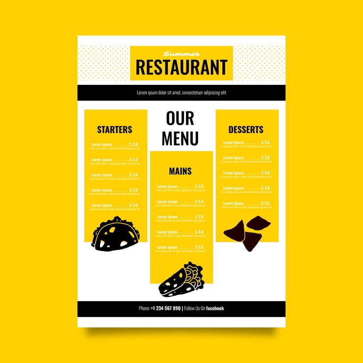 Vector gratuito plantilla colorida del menú del restaurante