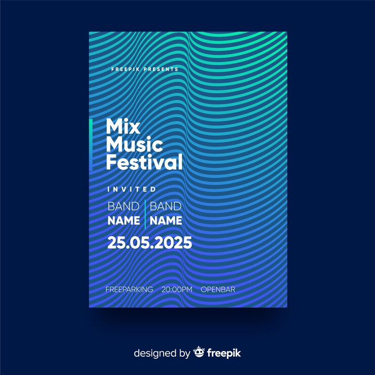 Vector gratuito plantilla colorida de poster de festival de música