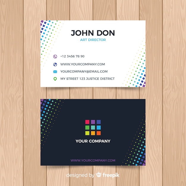 Plantilla colorida de tarjeta de visita