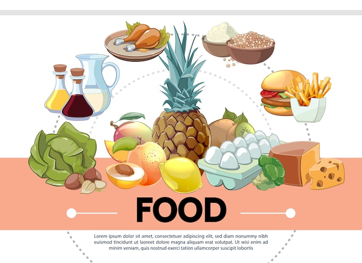 Vector gratuito plantilla de comida de dibujos animados