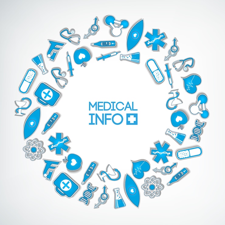 Vector gratuito plantilla de composición redonda médica