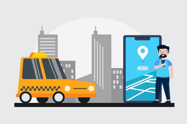 Plantilla de concepto de aplicación de taxi