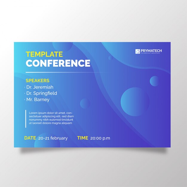 Plantilla de conferencia de negocios moderno con fondo degradado