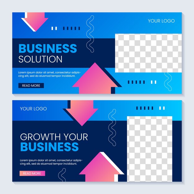 plantilla de conjunto de banners de gradiente