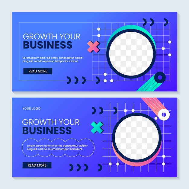 plantilla de conjunto de banners de gradiente