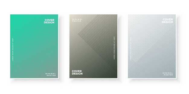 Plantilla de conjunto de diseño de cubiertas de degradado colorido elegante