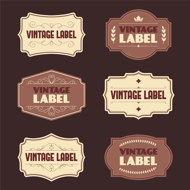 Vector gratuito plantilla de conjunto de etiquetas vintage de estilo de papel