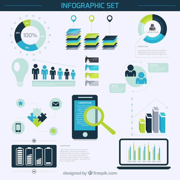 Plantilla conjunto de infografía