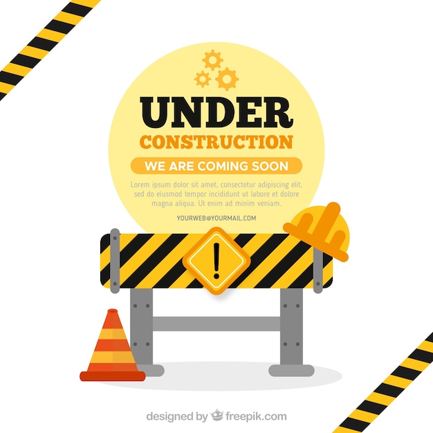 Plantilla de bajo construcción en estilo plano
