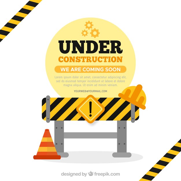 Plantilla de bajo construcción en estilo plano