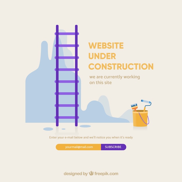 Plantilla de bajo construcción en estilo plano
