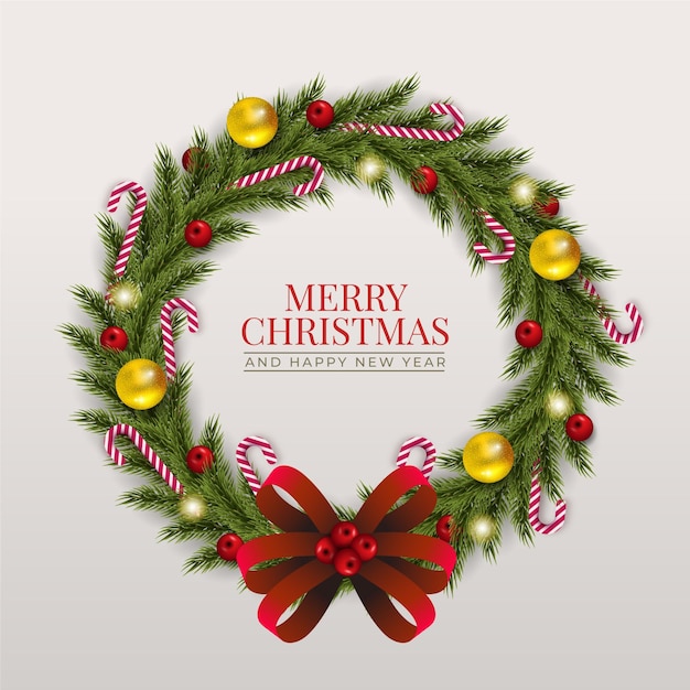 Plantilla de corona de navidad realista