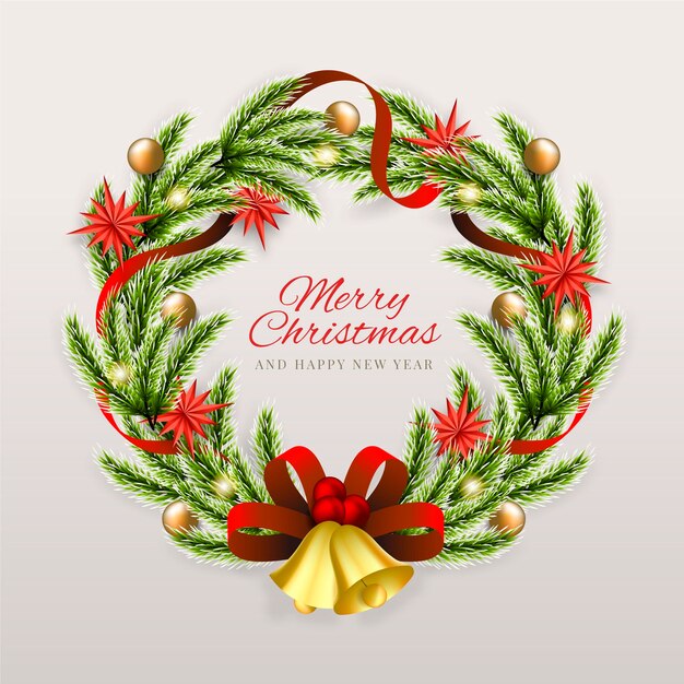 Plantilla de corona de navidad realista