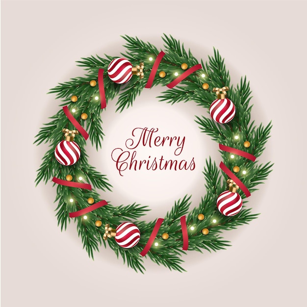 Plantilla de corona de navidad realista