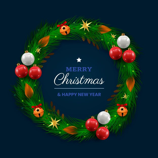 Plantilla de corona de navidad realista