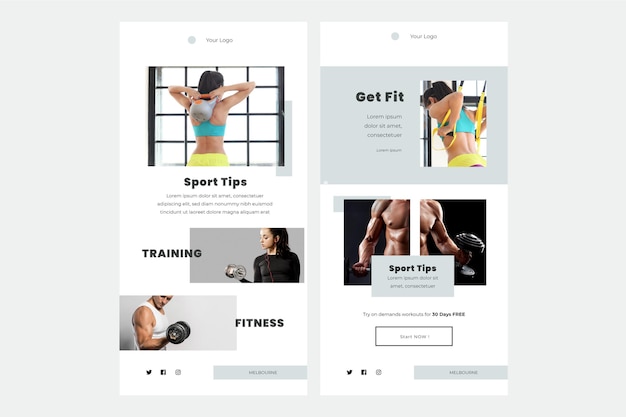 Plantilla de correo electrónico de fitness