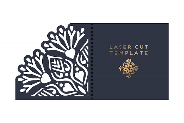 Plantilla de corte de láser de tarjeta de vector