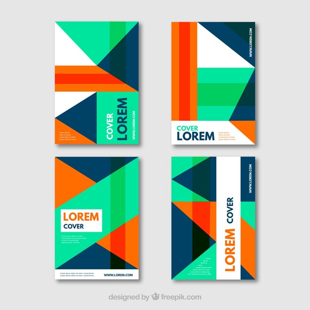 Plantilla de cover con formas geométricas