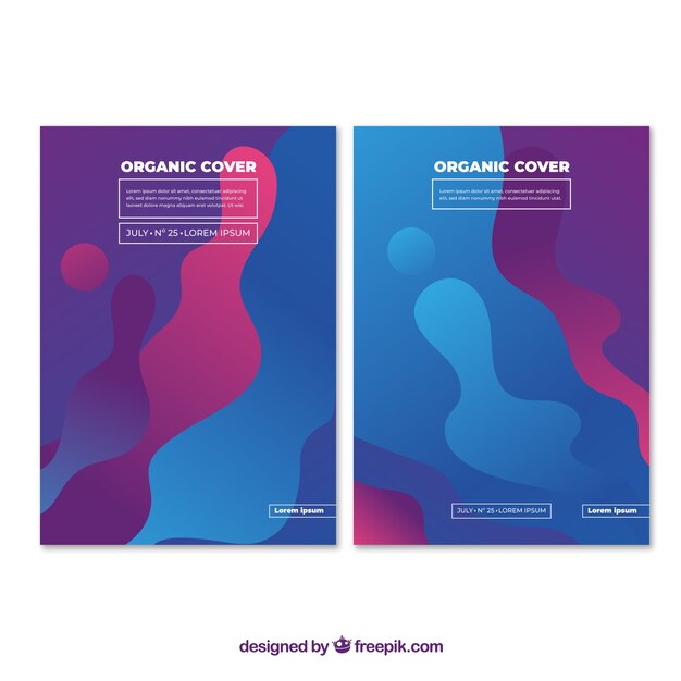 Plantilla de cover con formas orgánicas