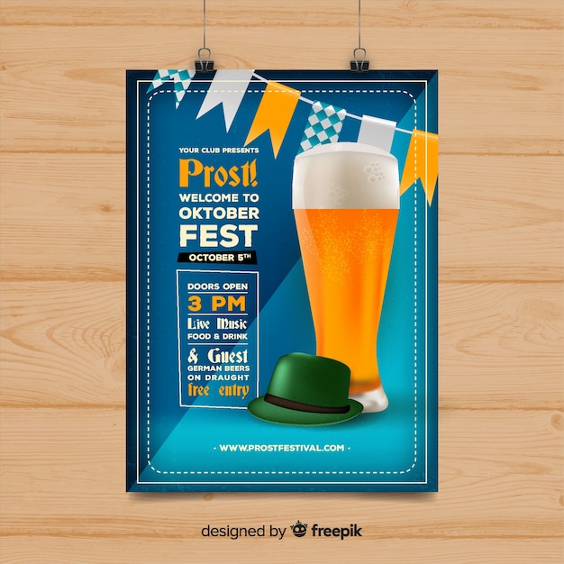 Vector gratuito plantilla de cover moderno del oktoberfest