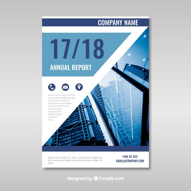 Plantilla de cover de reporte anual con imagen