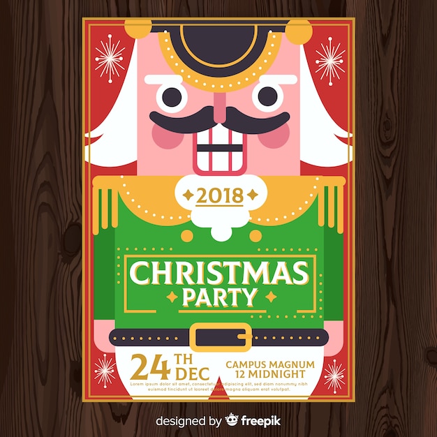 Plantilla creativa de cartel de fiesta de navidad