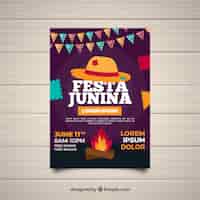 Vector gratuito plantilla creativa de cover de festa junina