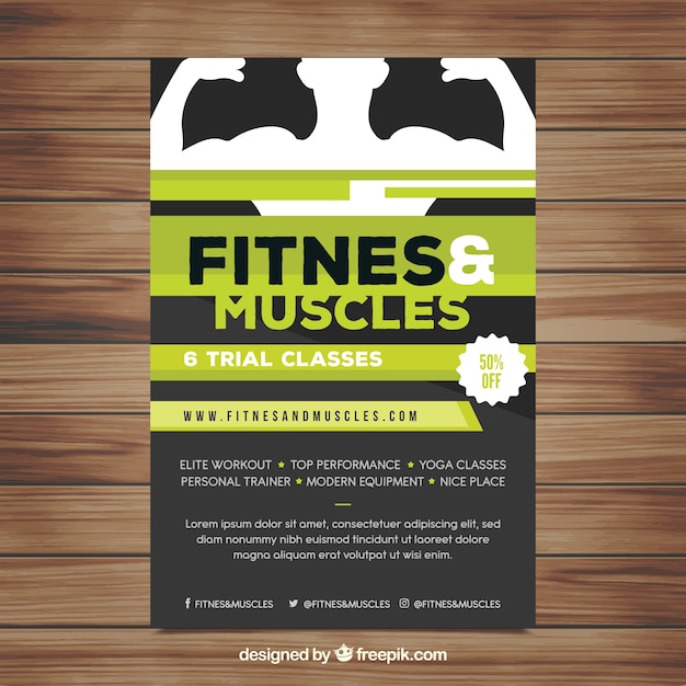 Vector gratuito plantilla creativa de cover de gimnasio