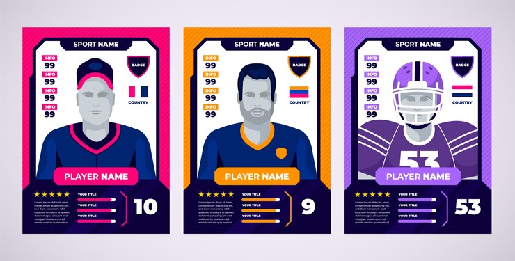 Vector gratuito plantilla de cromos dibujada a mano