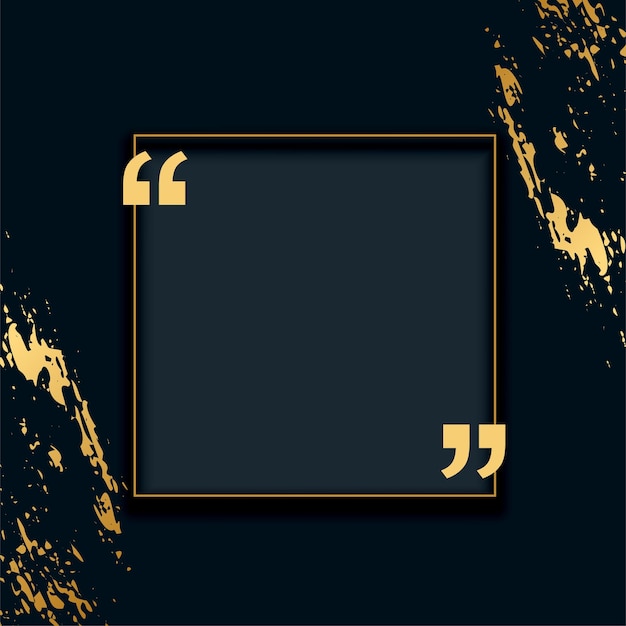 Plantilla de cuadro de cotización creativa premium con vector de espacio de texto