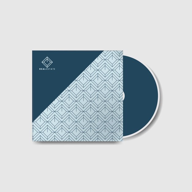 Plantilla de cubierta de CD corporativo azul