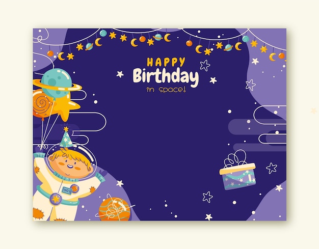Plantilla de cumpleaños dibujada a mano