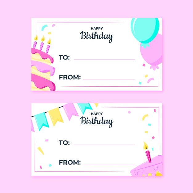 Plantilla de cumpleaños de diseño plano