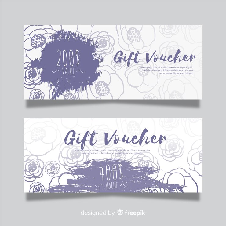Vector gratuito plantilla de cupón de regalo con estilo moderno