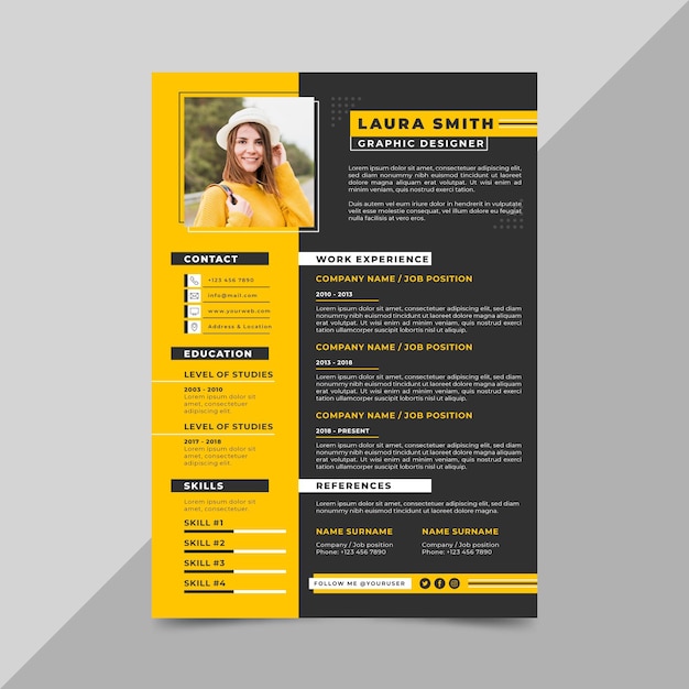 Plantilla de curriculum vitae moderno