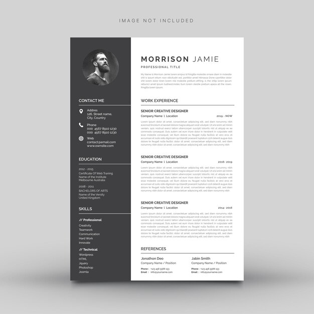plantilla de CV minimalista