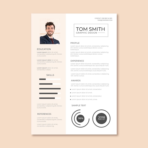 Plantilla para cv minimalista