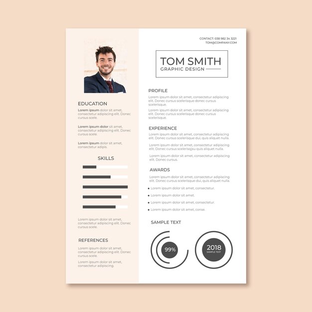 Plantilla para cv minimalista