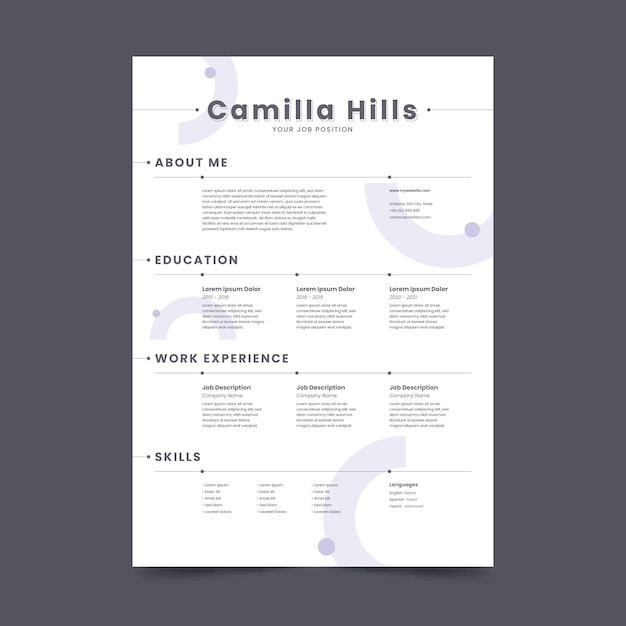 Plantilla cv minimalista