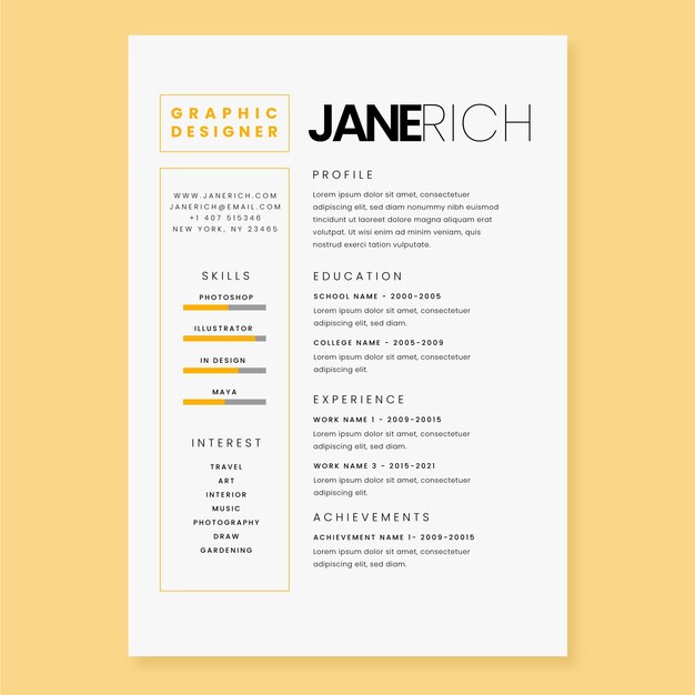 Plantilla CV minimalista