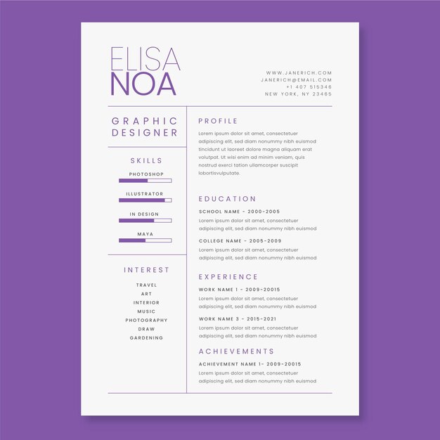 Plantilla CV minimalista