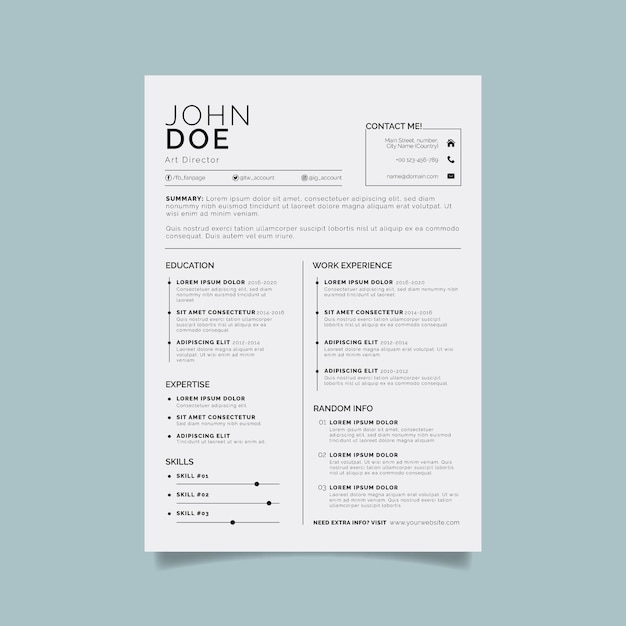 plantilla de CV minimalista
